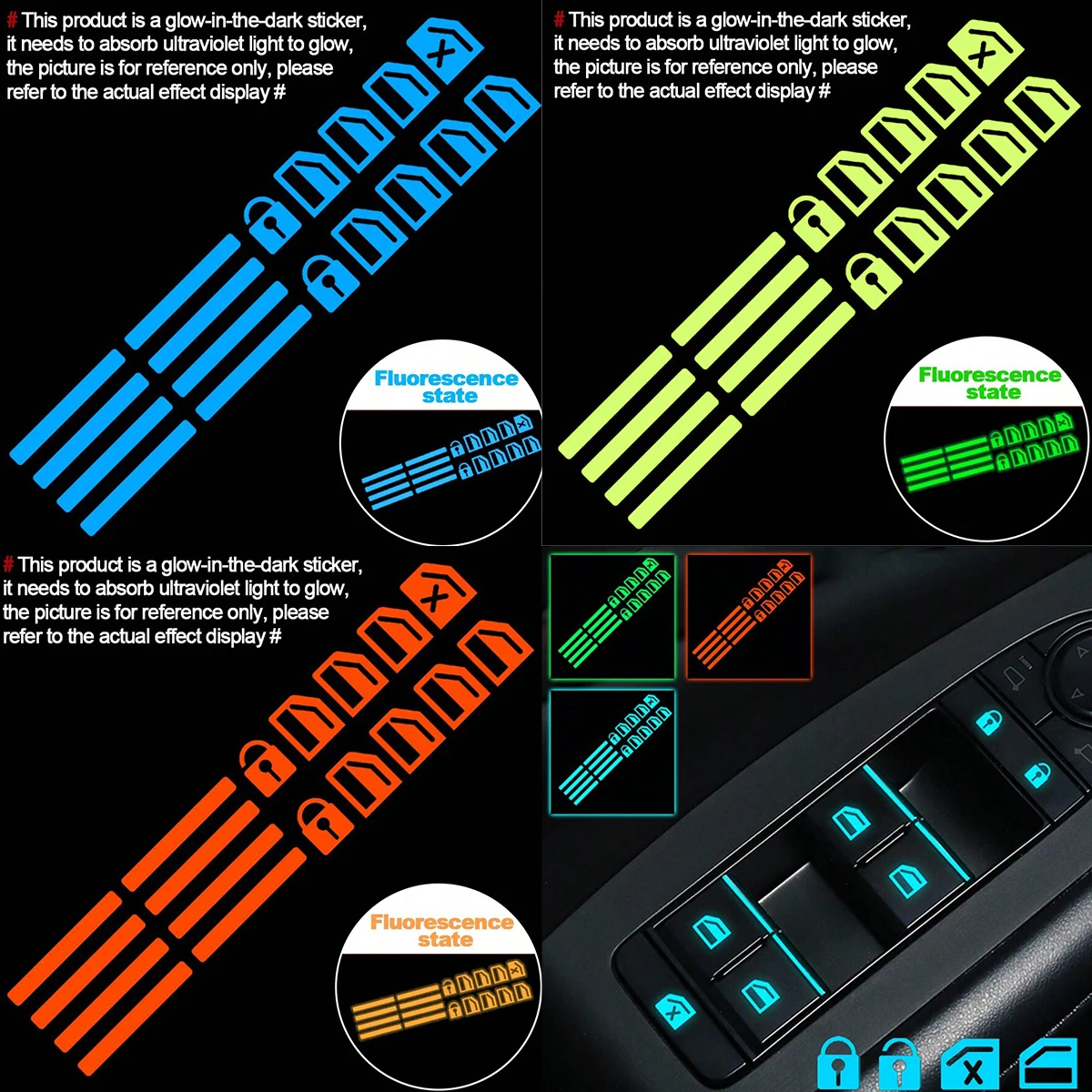 Car Accessories Ebay - 18 Adesivos Luminosos para Botões de